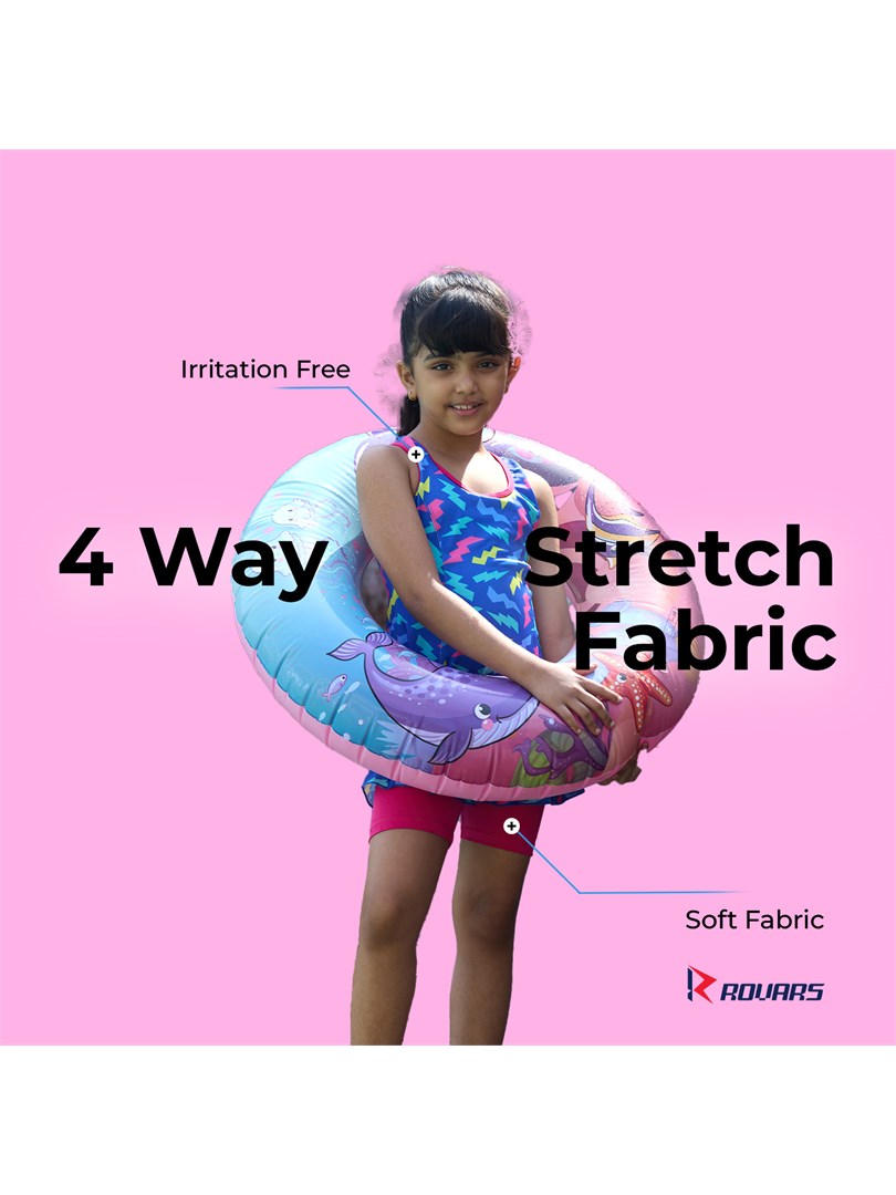 Racerback Swimdress with Boyleg Swimming Costume for Girls