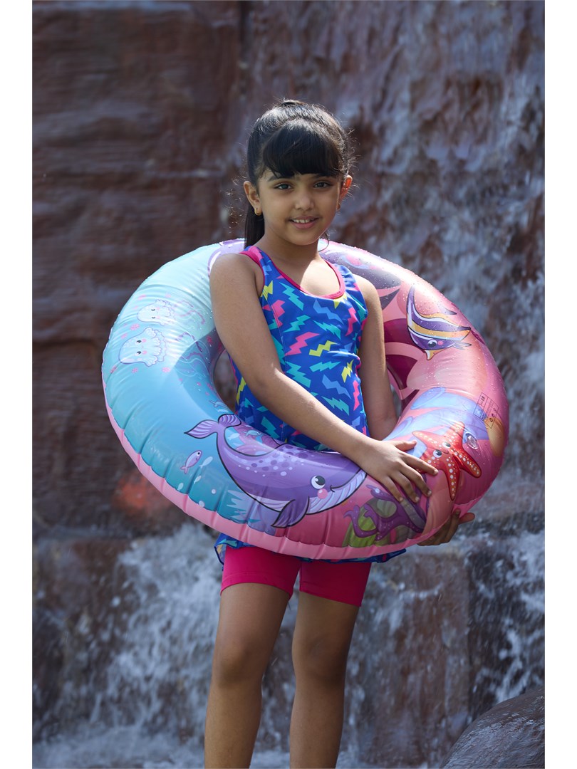 Racerback Swimdress with Boyleg Swimming Costume for Girls