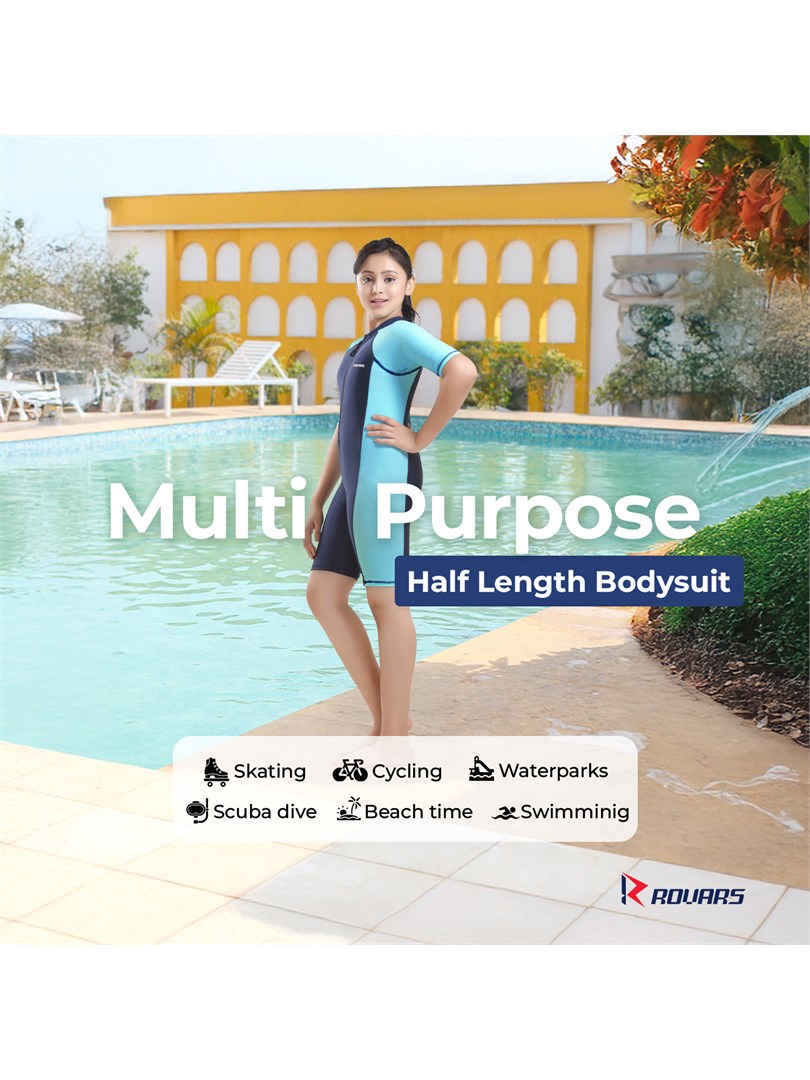 Rovars Girls's Poly Spandex Multipurpose Wear for Swimming I Diving I Cycling I Aerobics