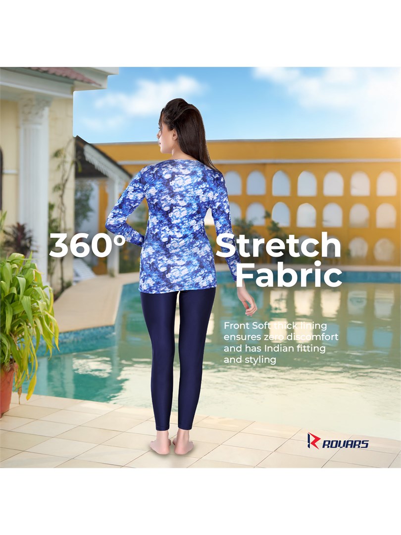 ROVARS Two Piece Swimming Costume for Women with Pads