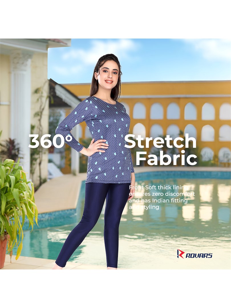 ROVARS Two Piece Swimming Costume for Women with Pads