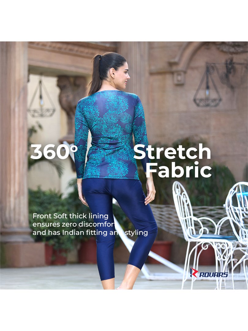 ROVARS Two Piece Swimming Costume for Women with Pads