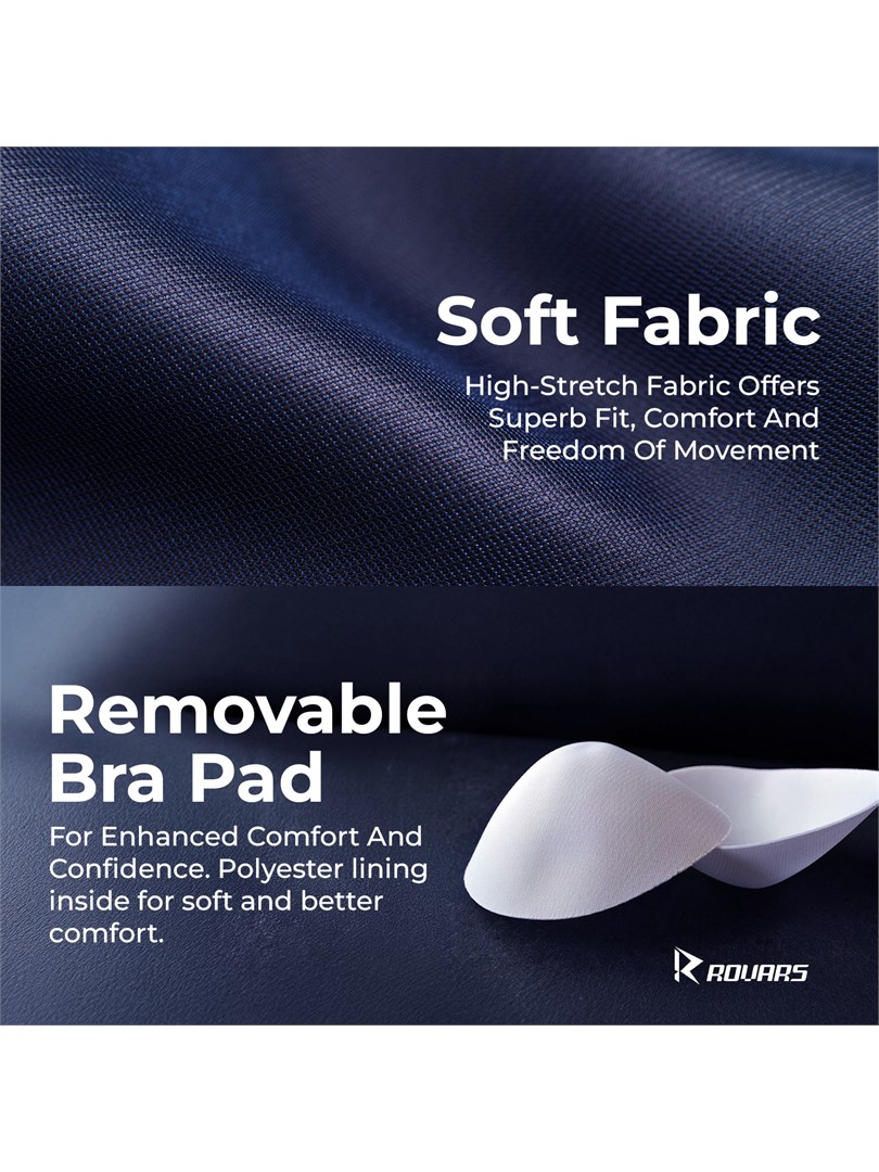 ROVARS Two Piece Swimming Costume for Women with Pads