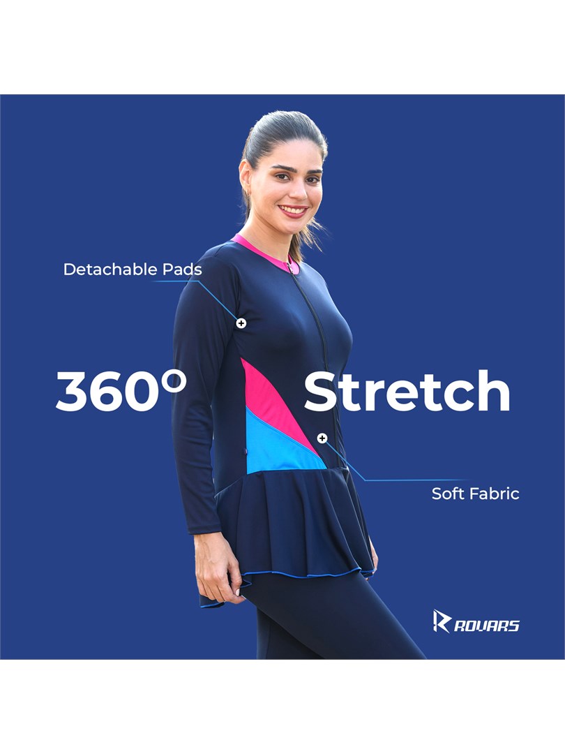 Women's Poly Spandex One Piece Full Body Swim Suit Without Removable Pads