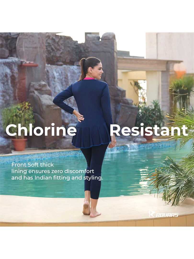 Women's Poly Spandex One Piece Full Body Swim Suit Without Removable Pads