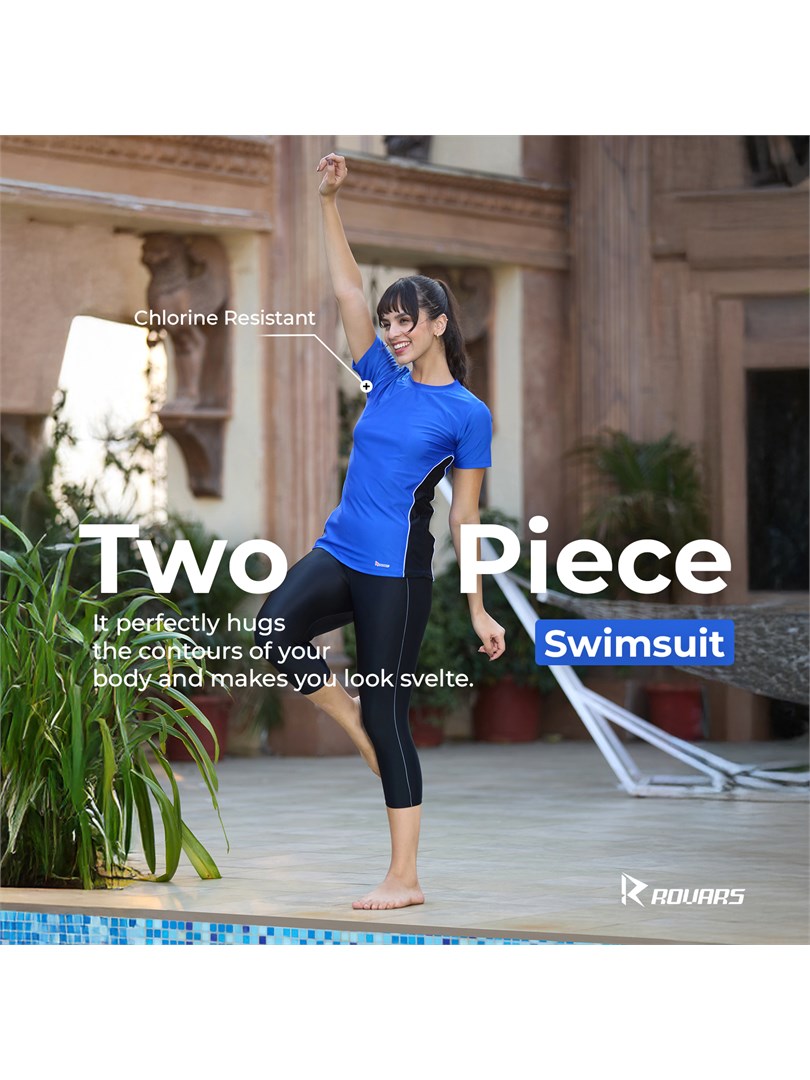 Women Lycra 2 Piece Swimming Costume (Without Pads)