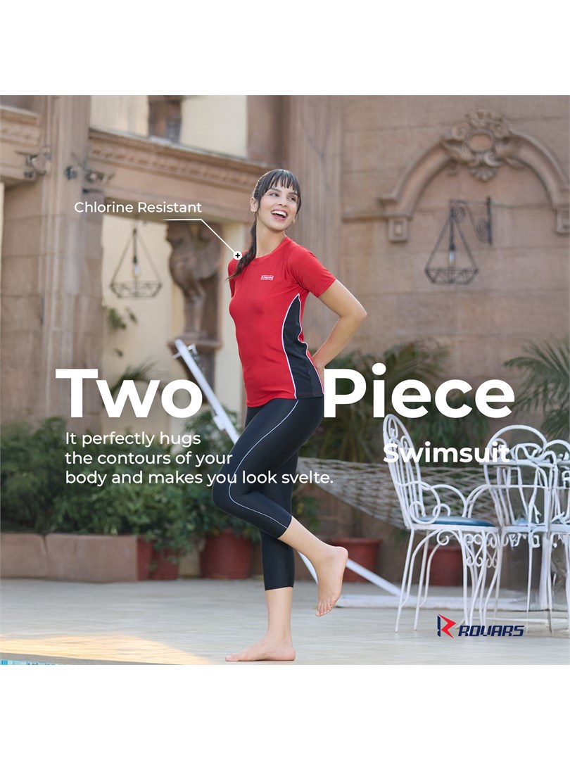 Women Lycra 2 Piece Swimming Costume (Without Pads)