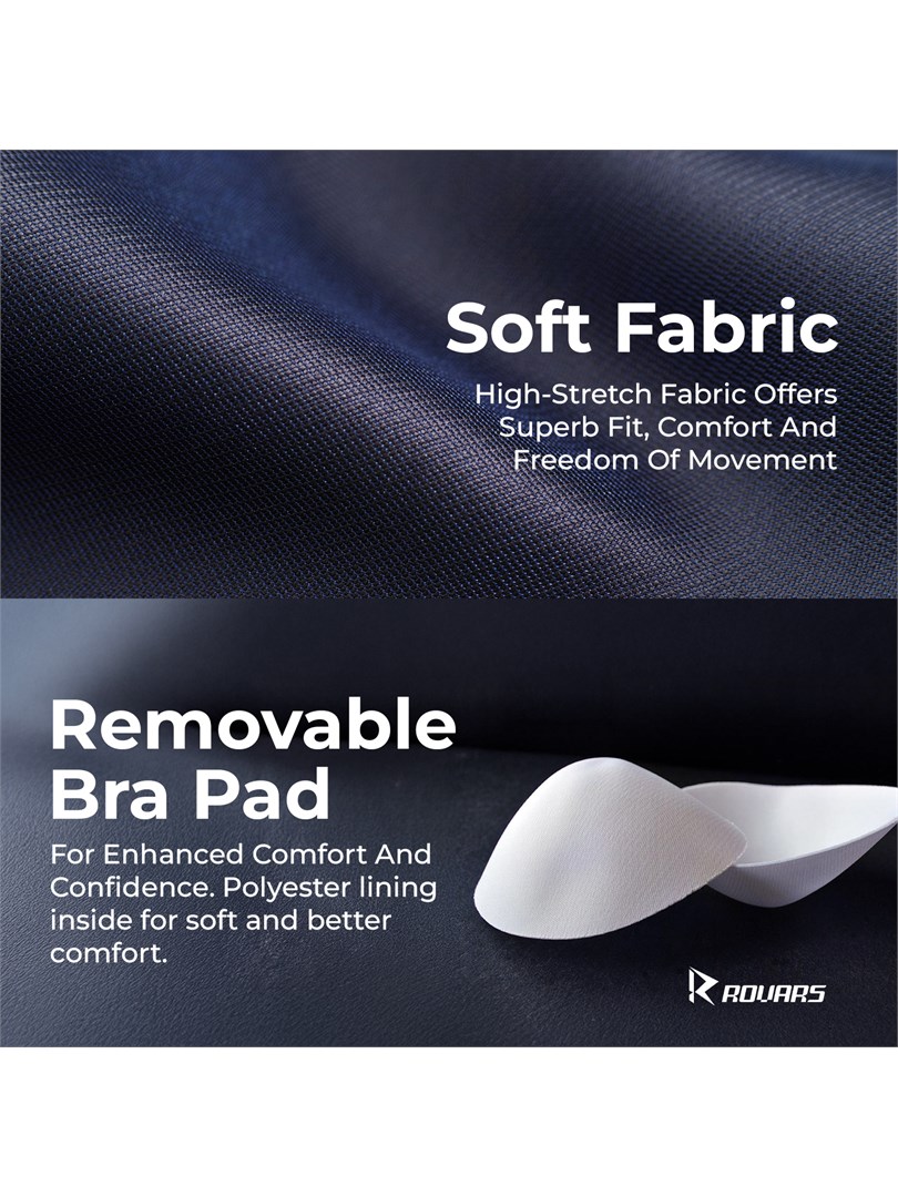 Women's Poly Spandex Knee Suit One Piece Swimming Costume with Pads