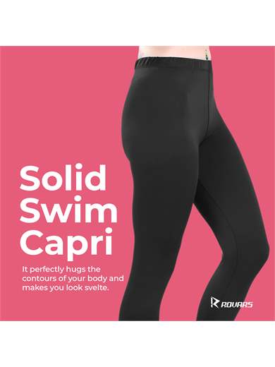 Female Swimwear Solid Swim Capri