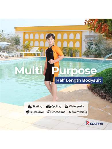 Boy's Poly Spandex Multipurpose Wear for Swimming, Diving, Cycling, Aerobics