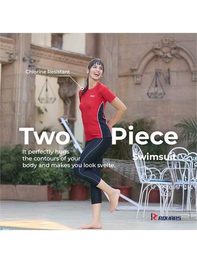 Women Lycra 2 Piece Swimming Costume (Without Pads)