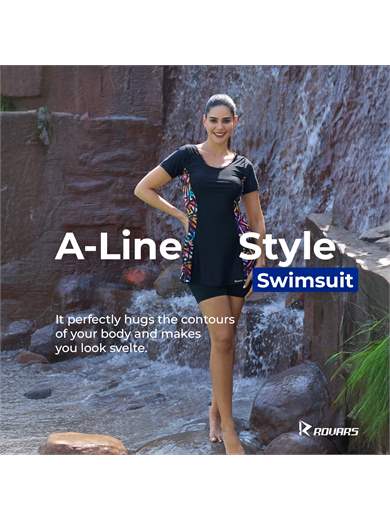 Rovars Poly Spandex One Piece Swimming Costume for Women With Pads